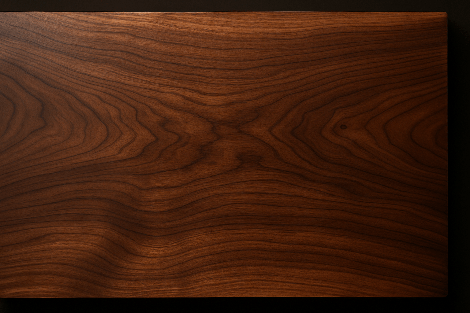 Rich, dark grain of American Black Walnut wood.